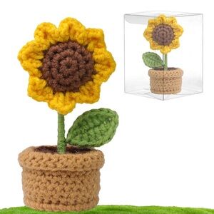 Handmade Crochet Sunflower in Pot